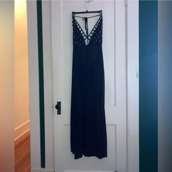 ZHEN NYMPH Zhennymph Free People Festival Black White Backless Cotton Dress M - Picture 4 of 7